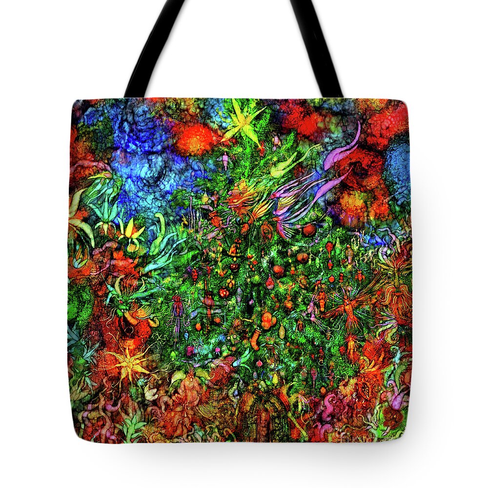 Avian Tote Bag featuring the digital art Qualia's Christmas by Russell Kightley