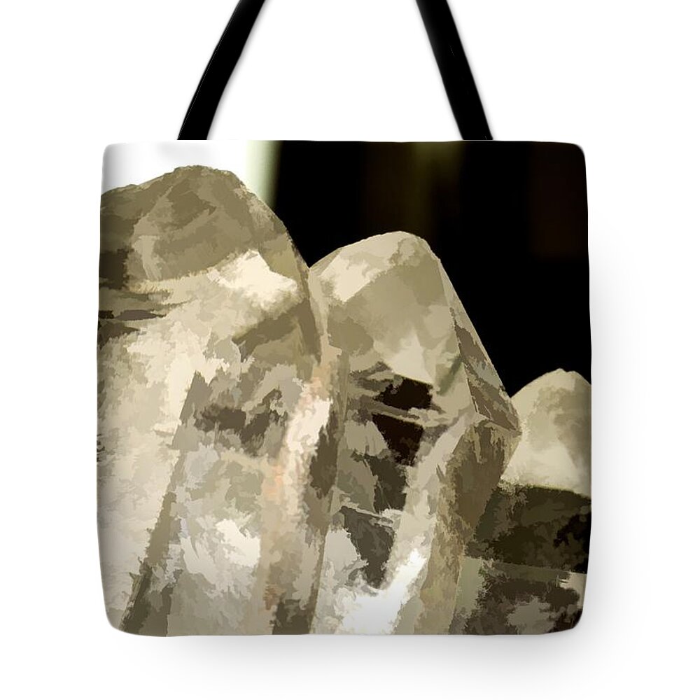 Mineral Tote Bag featuring the photograph Quartz Crystal Cluster by Scott Carlton