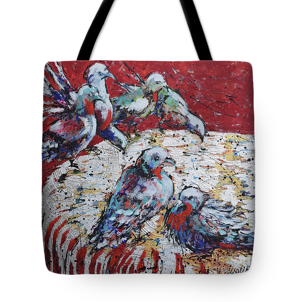 Bathe Tote Bag featuring the painting Quenching Thirst by Jyotika Shroff