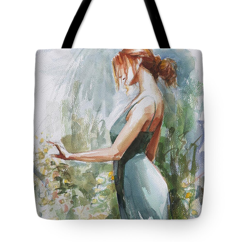 Garden Tote Bag featuring the painting Quiet Contemplation by Steve Henderson