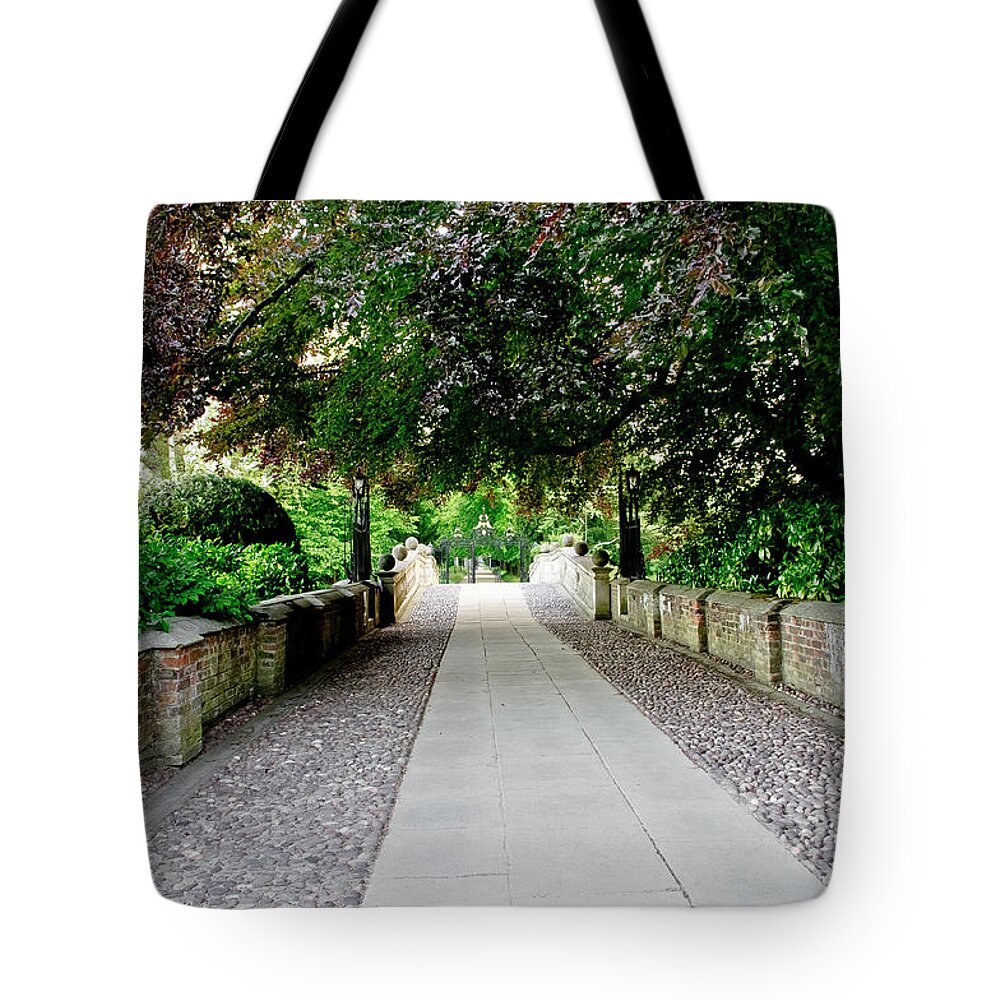 Clare College Tote Bag featuring the photograph Quiet passage. by Elena Perelman
