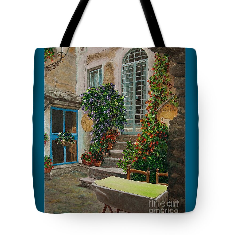 Italy Street Painting Tote Bag featuring the painting Quiet Repose by Charlotte Blanchard