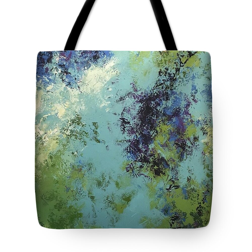 Abstract Tote Bag featuring the painting Quiet Waiting by Suzzanna Frank