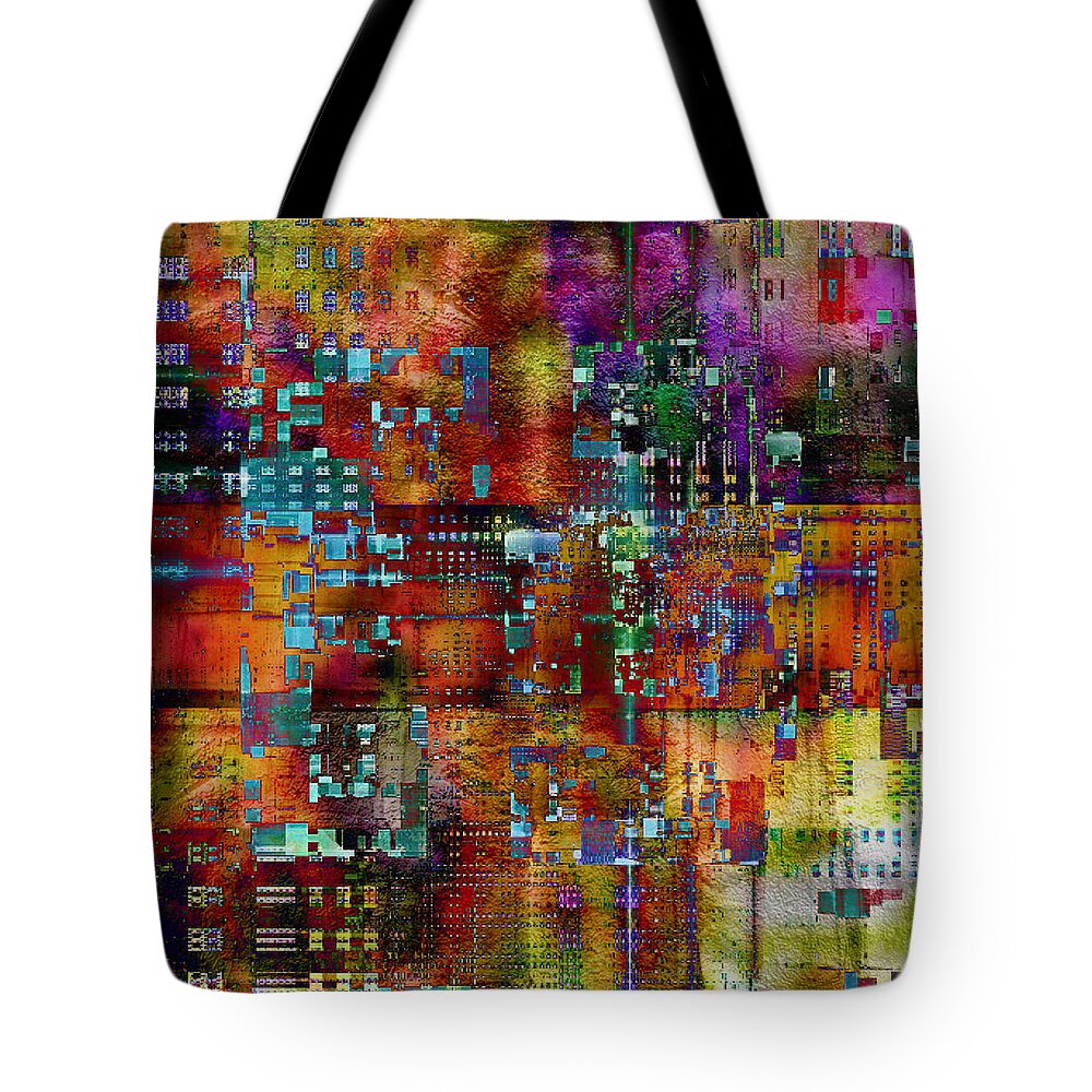Quilt Tote Bag featuring the digital art Quilt by Barbara Berney