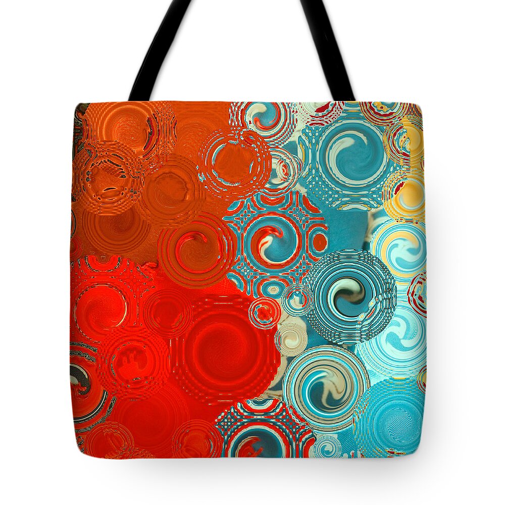 Contemporary Tote Bag featuring the digital art Quilt Seeds No2 by Bonnie Bruno