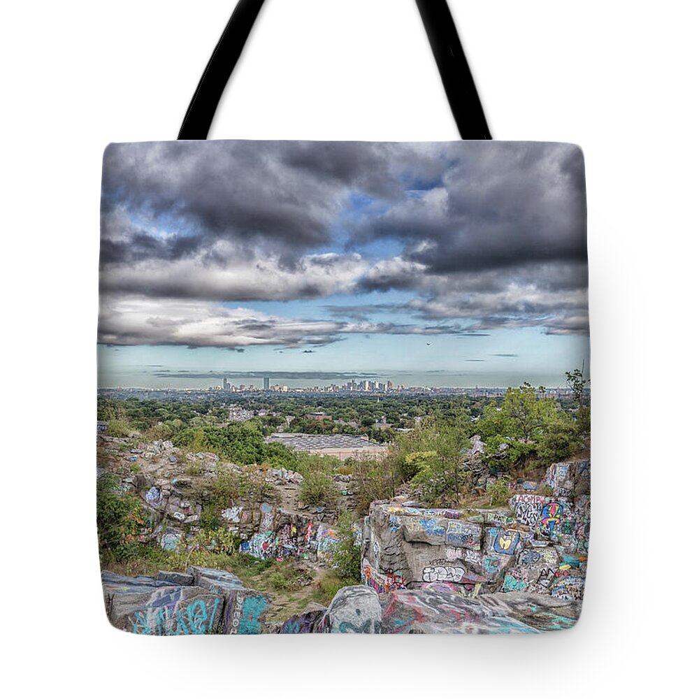 Quincy Quarries And Boston Tote Bag featuring the photograph Quincy Quarries and Boston by Brian MacLean