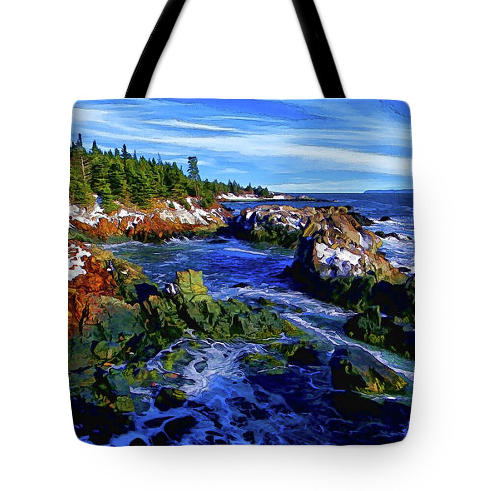 Nature Tote Bag featuring the photograph Quoddy Coast Snow by ABeautifulSky Photography by Bill Caldwell