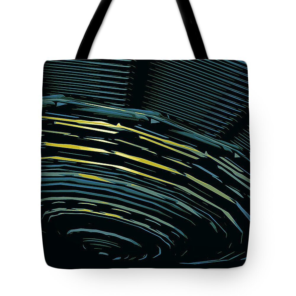 Scifi Tote Bag featuring the digital art Qwandi Mothership by Dino Olivieri