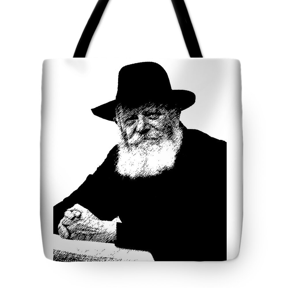 Rabbi Menachem Schneerson Tote Bag featuring the photograph It's A Segulah - Rabbi Menachem Schneerson - Lubavitcher Rebbe by Doc Braham