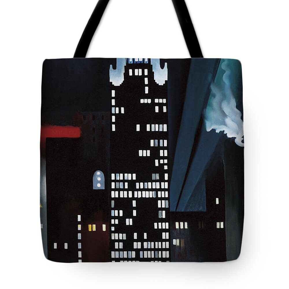 Radiator Building Tote Bag featuring the photograph Radiator Building Night New York by Georgia O Keeffe