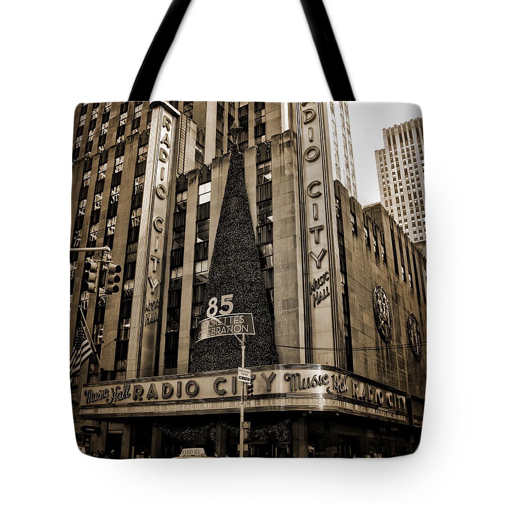 Christmas Tote Bag featuring the photograph Radio City Christmas by Onedayoneimage Photography