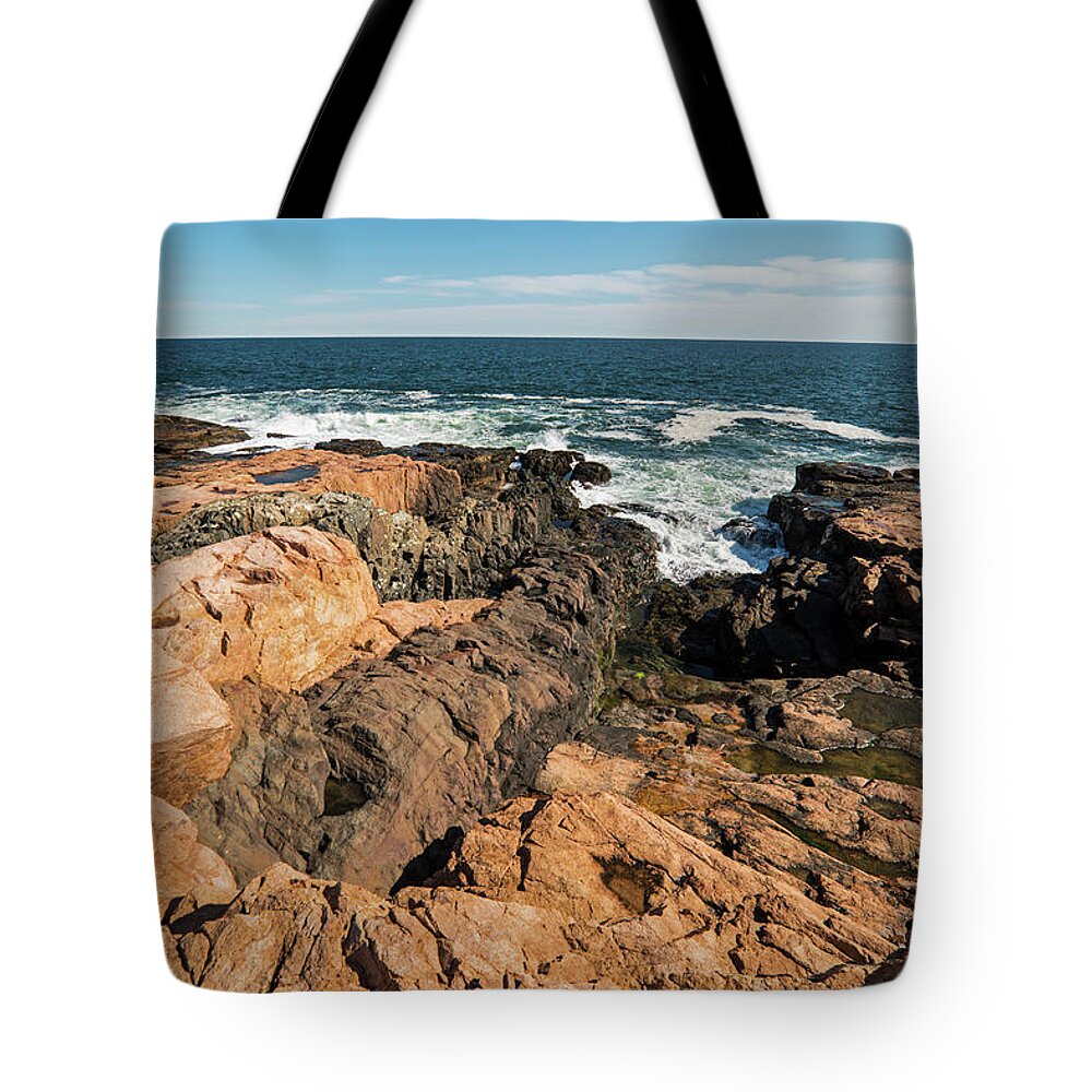 Rafe's Tote Bag featuring the photograph Rafe's Chasm Gloucester MA North Shore by Toby McGuire