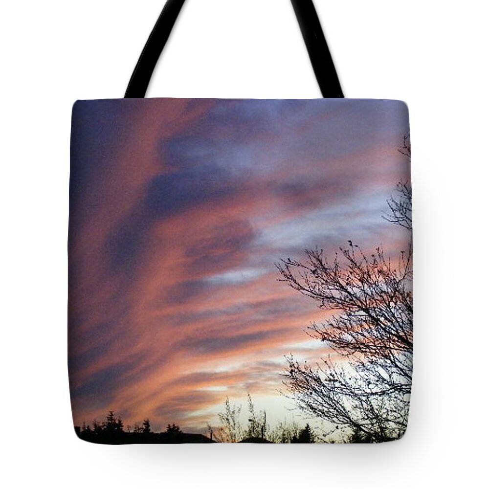 Blue Sky Tote Bag featuring the photograph Raging Sky by Barbara A Griffin