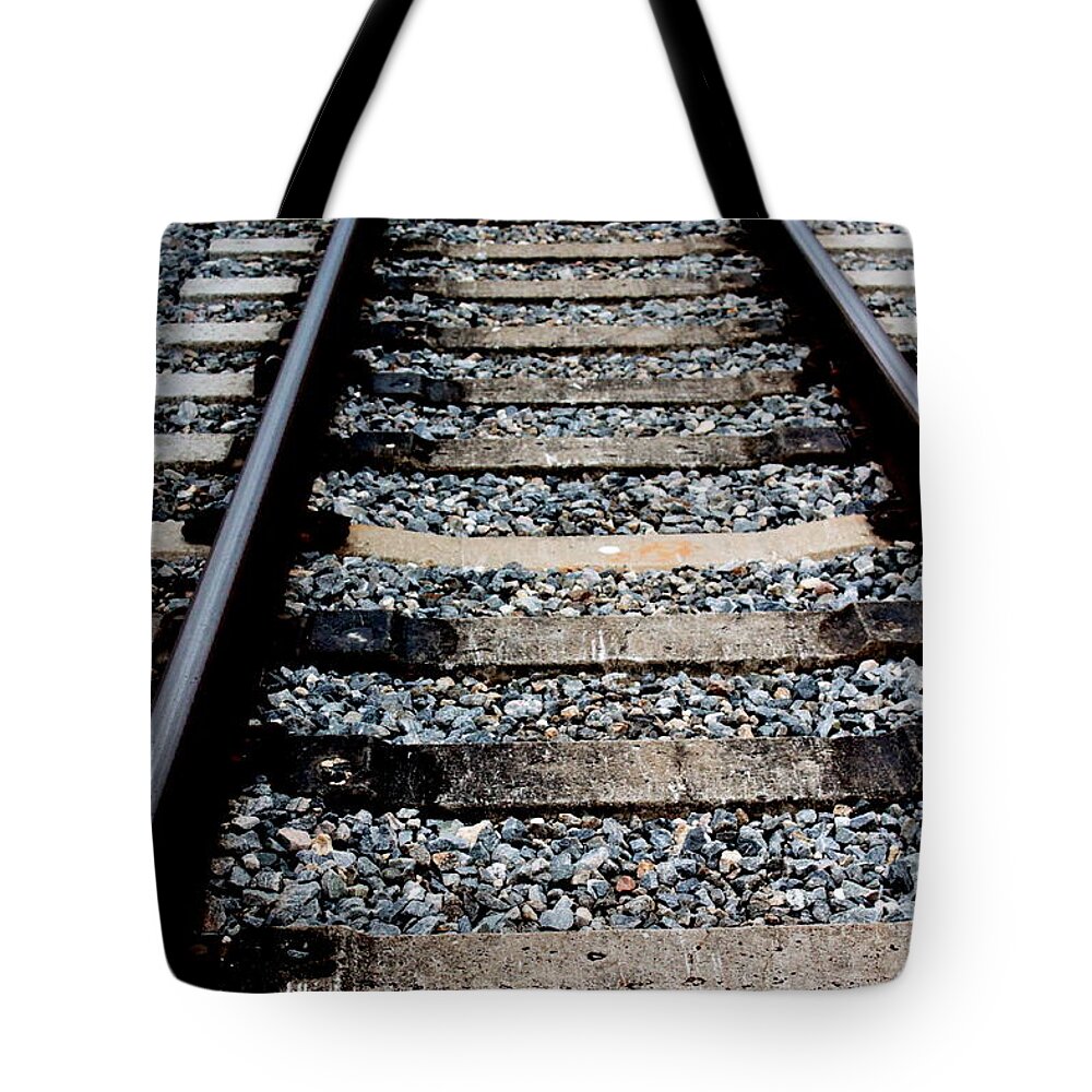 Railroad Tote Bag featuring the photograph Rail Road Tracks by Elton Hazel