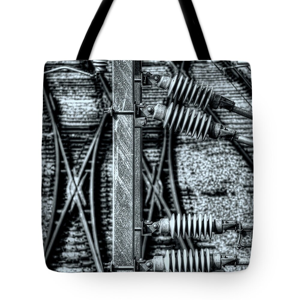 Railway Tote Bag featuring the photograph Railway Detail by Wayne Sherriff