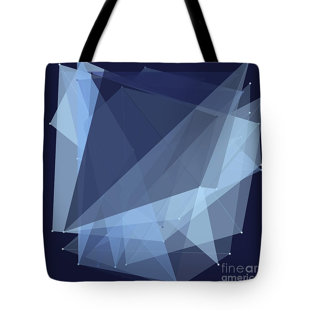 Abstract Tote Bag featuring the digital art Rain Polygon Pattern by Frank Ramspott