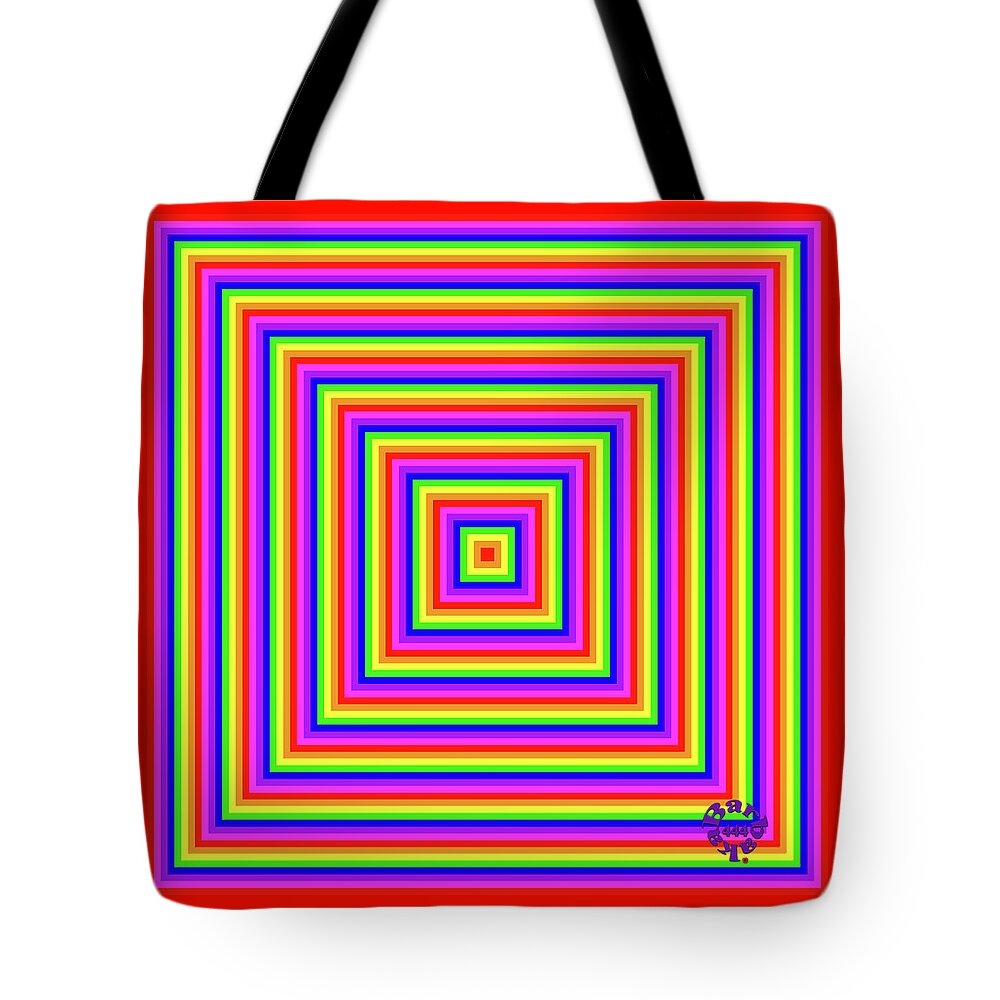 Rainbow Tote Bag featuring the digital art Rainbow #1 by Barbara Tristan