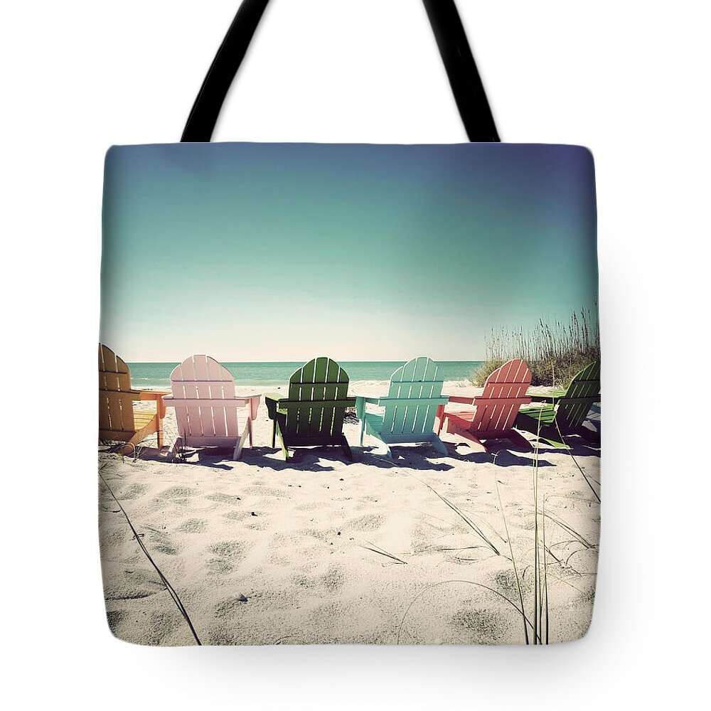 Florida Tote Bag featuring the photograph Rainbow Beach-Vintage by Chris Andruskiewicz