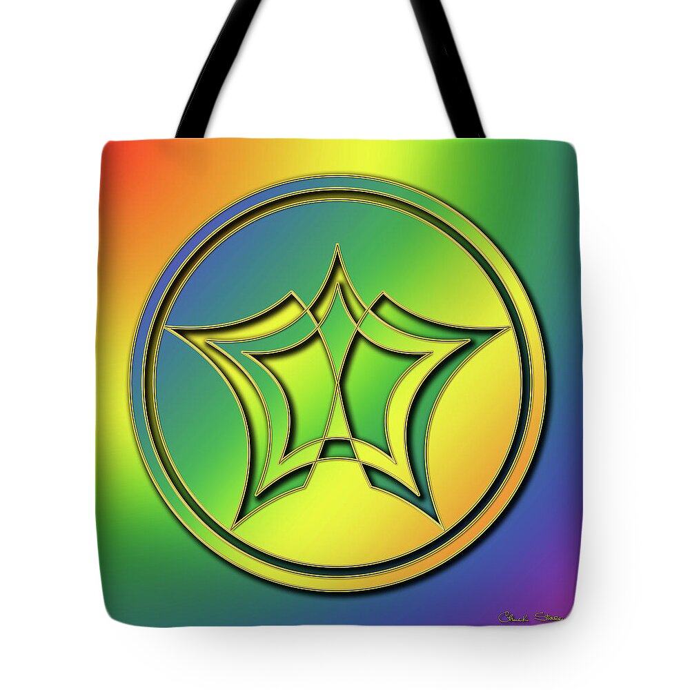 Rainbow Design 1 Tote Bag featuring the digital art Rainbow Design 1 by Chuck Staley