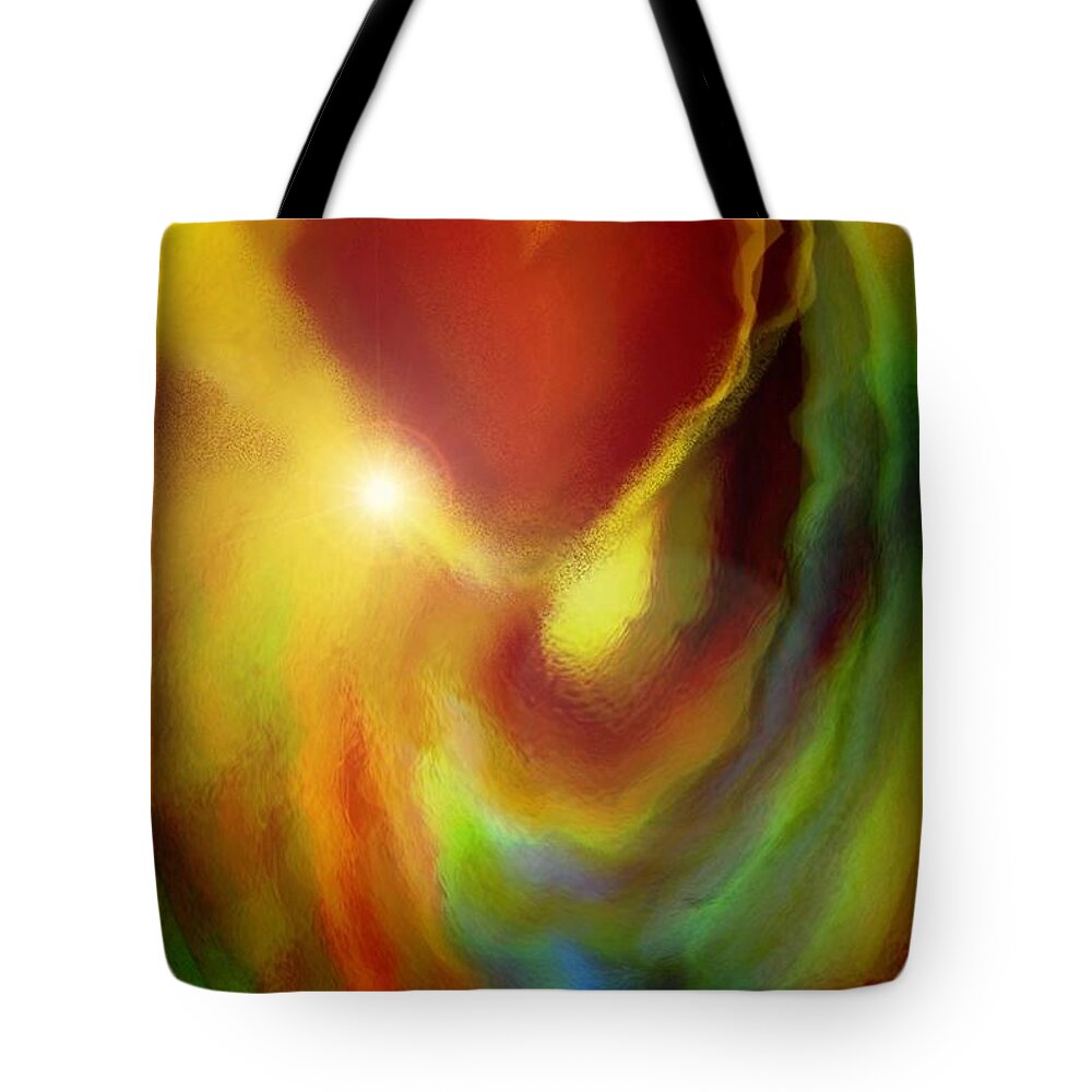 Rainbow Of Love Tote Bag featuring the digital art Rainbow of Love by Linda Sannuti