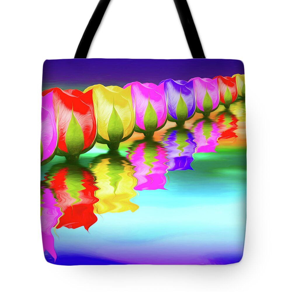 Rose Tote Bag featuring the photograph Rainbow of Roses III by Tom Mc Nemar