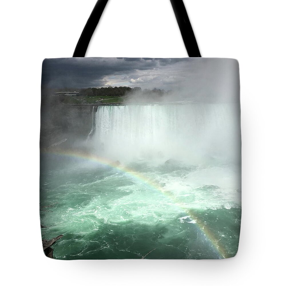 Niagara Falls Art Tote Bag featuring the photograph Rainbow Over Niagara Falls by Mary Sullivan