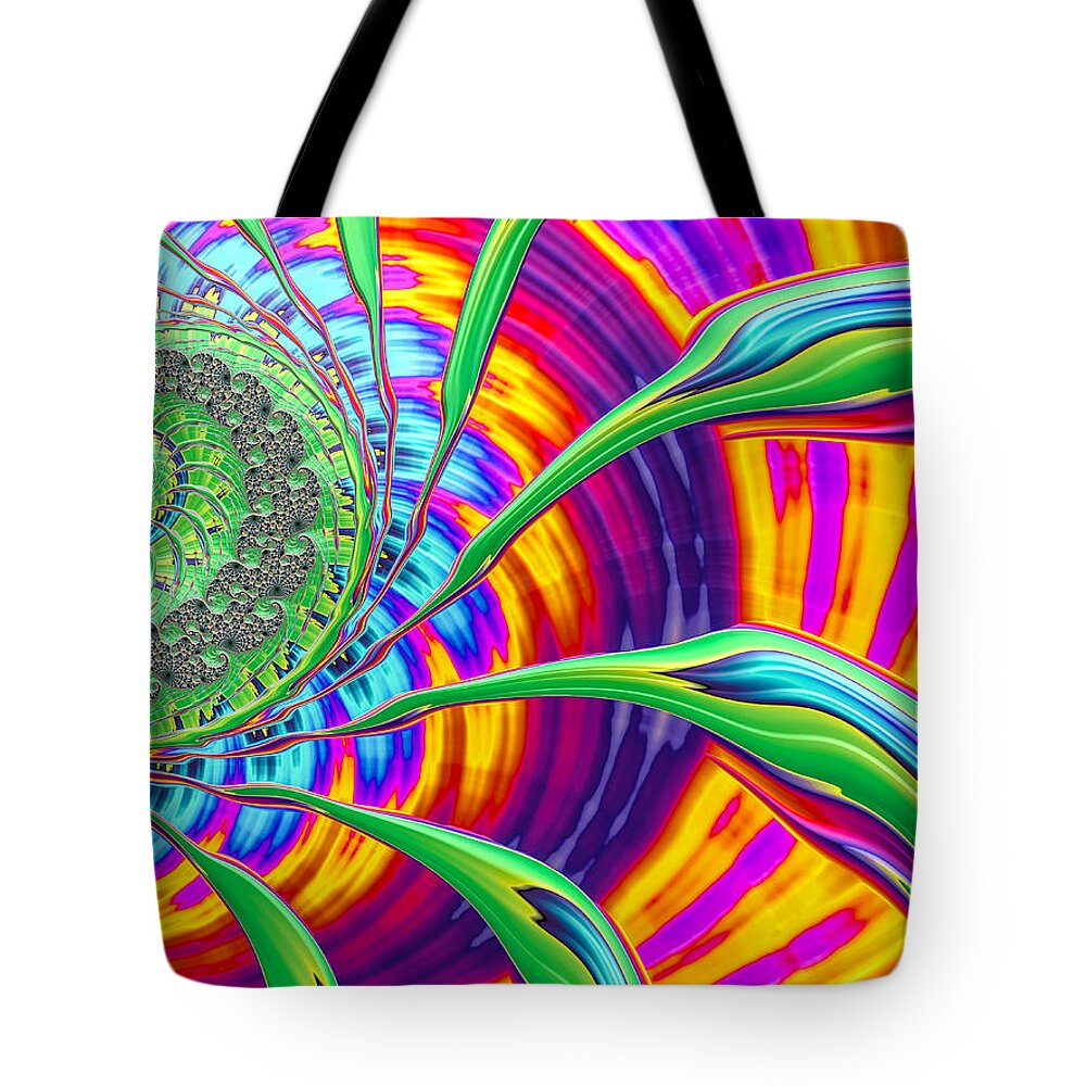 3-d Fractal Tote Bag featuring the photograph Rainbow Sun by Ronda Broatch