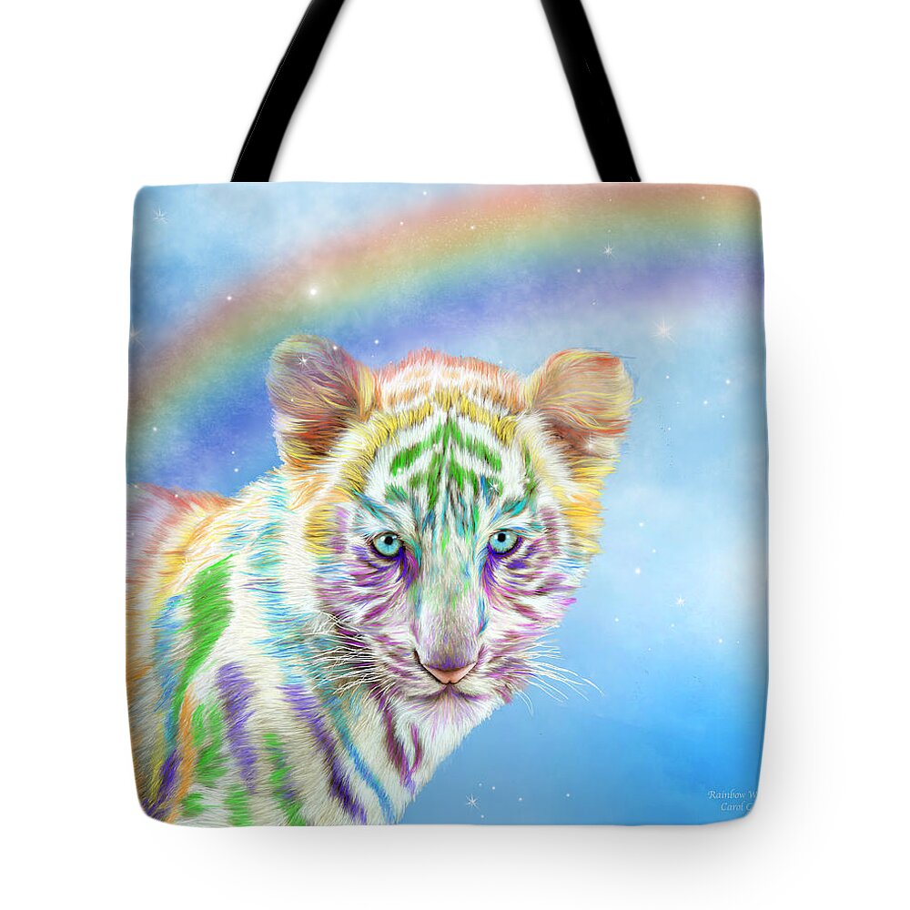Rainbow Tiger - Horizontal Tote Bag by Carol Cavalaris - Fine Art America