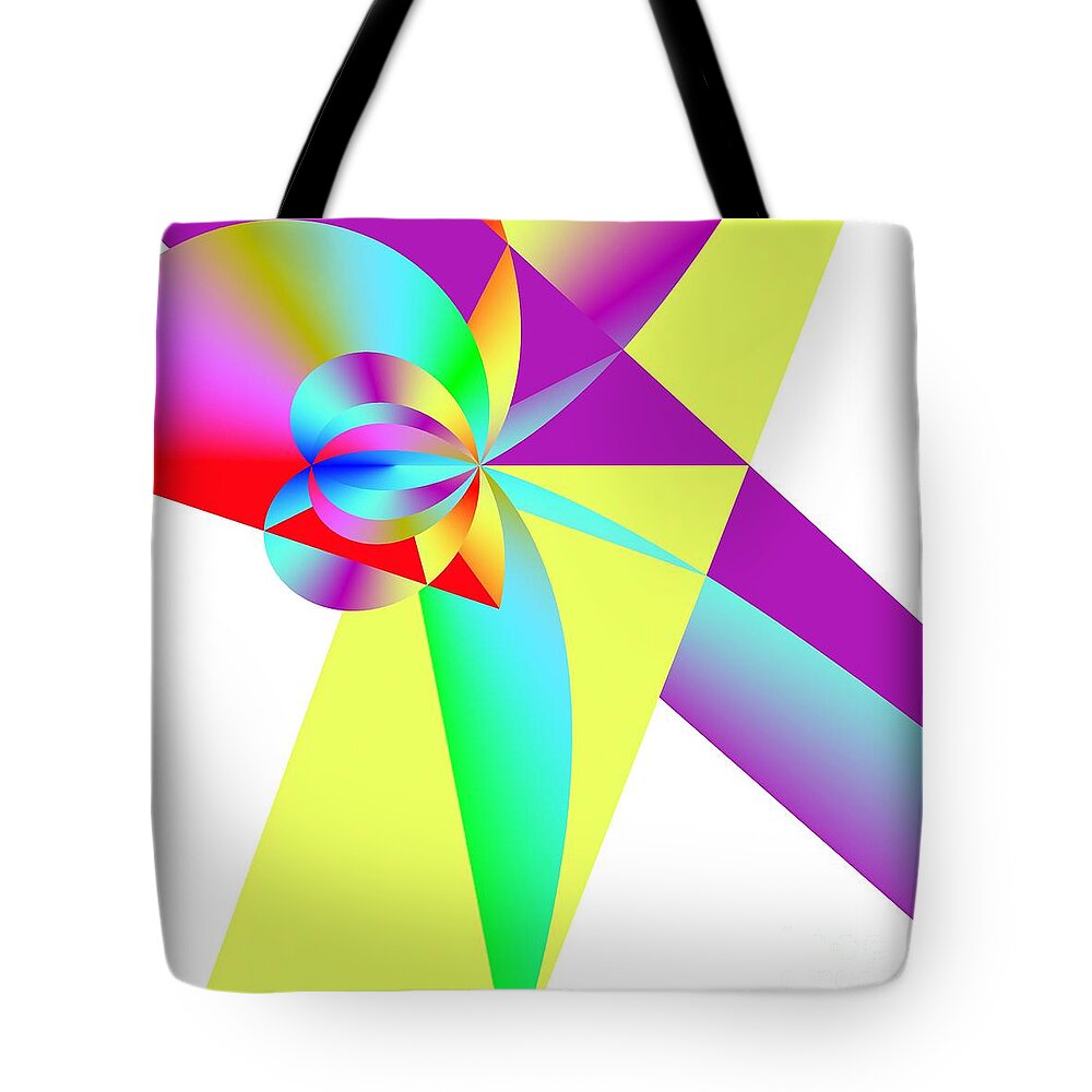 Rainbow Wedding Gift Tote Bag featuring the digital art Rainbow Wedding Gift by Michael Skinner
