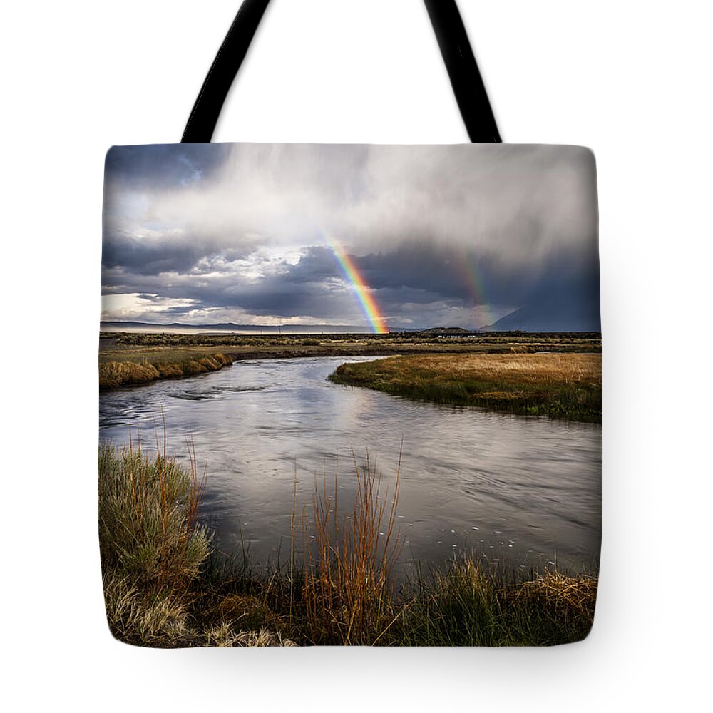 California Tote Bag featuring the photograph Rainbows at the Upper Owens by Cat Connor