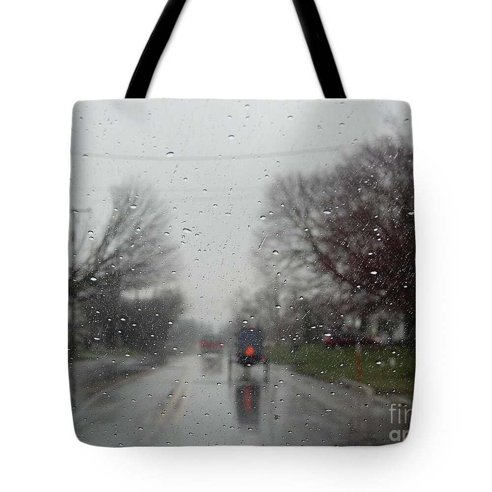 Amish Tote Bag featuring the photograph Rainy Fall Day by Christine Clark