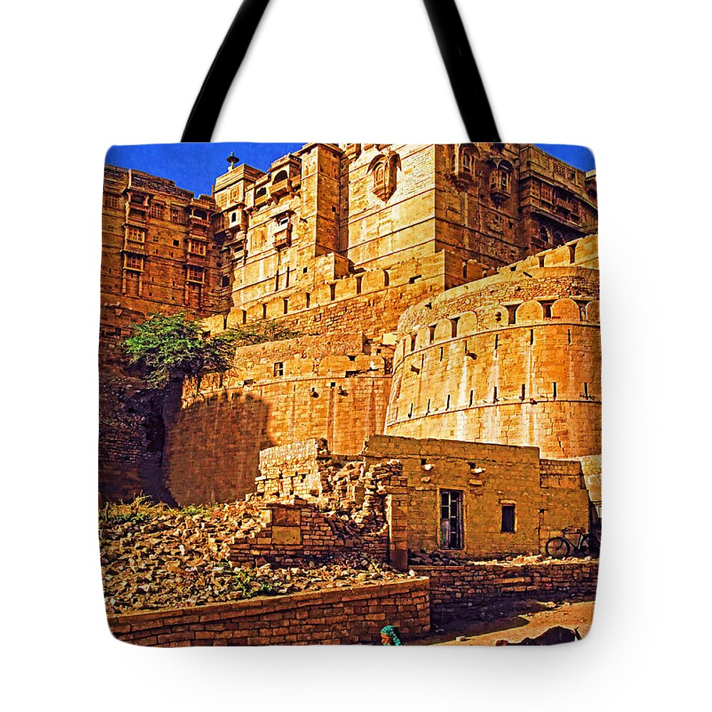 Jaisalmer Tote Bag featuring the photograph Rajasthan Fort by Dennis Cox