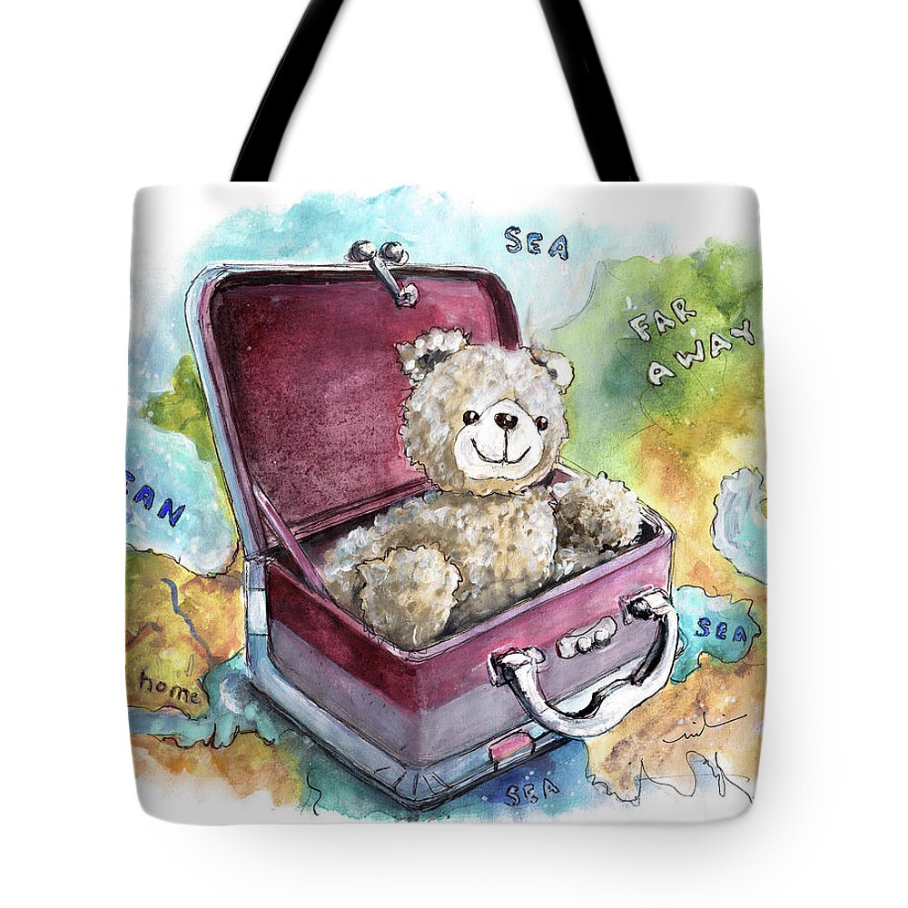 Truffle Mcfurry Tote Bag featuring the painting Ramble The Travel Ted by Miki De Goodaboom