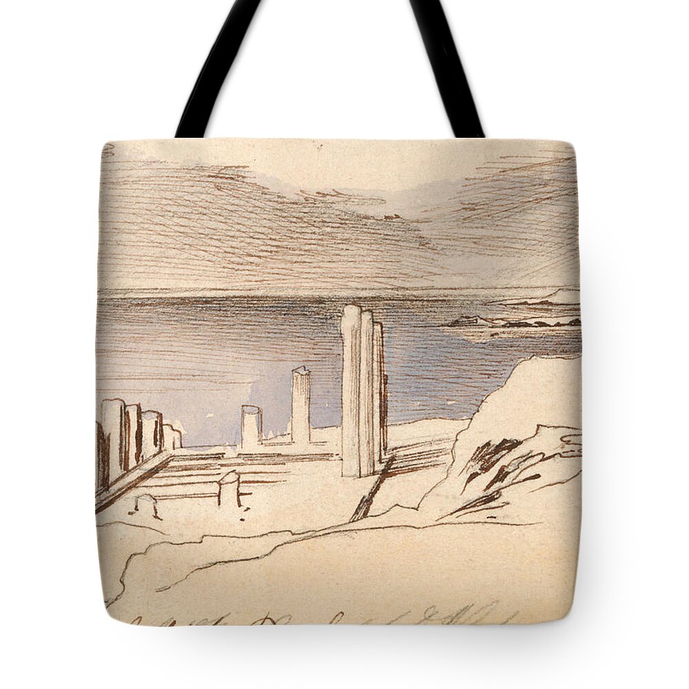English Art Tote Bag featuring the drawing Ramle by Edward Lear