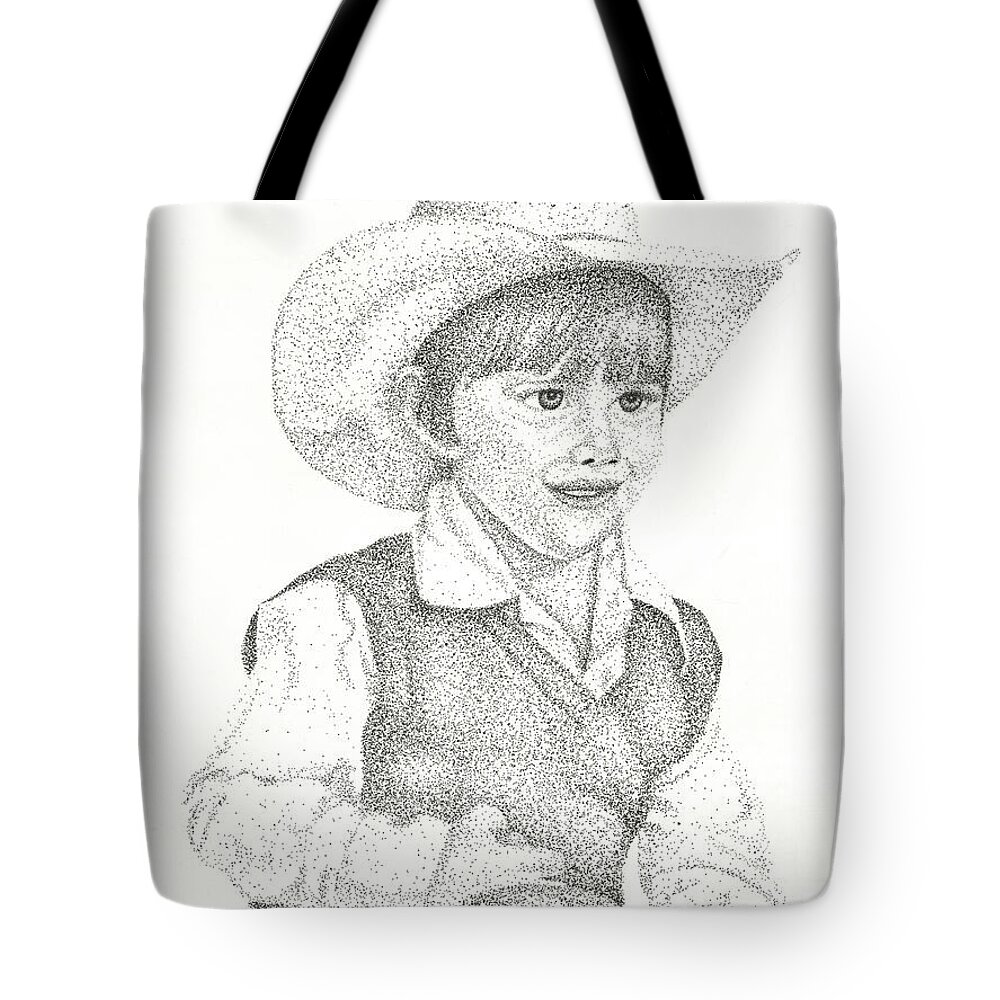Ranch Hand Tote Bag featuring the drawing Ranch Hand by Mayhem Mediums