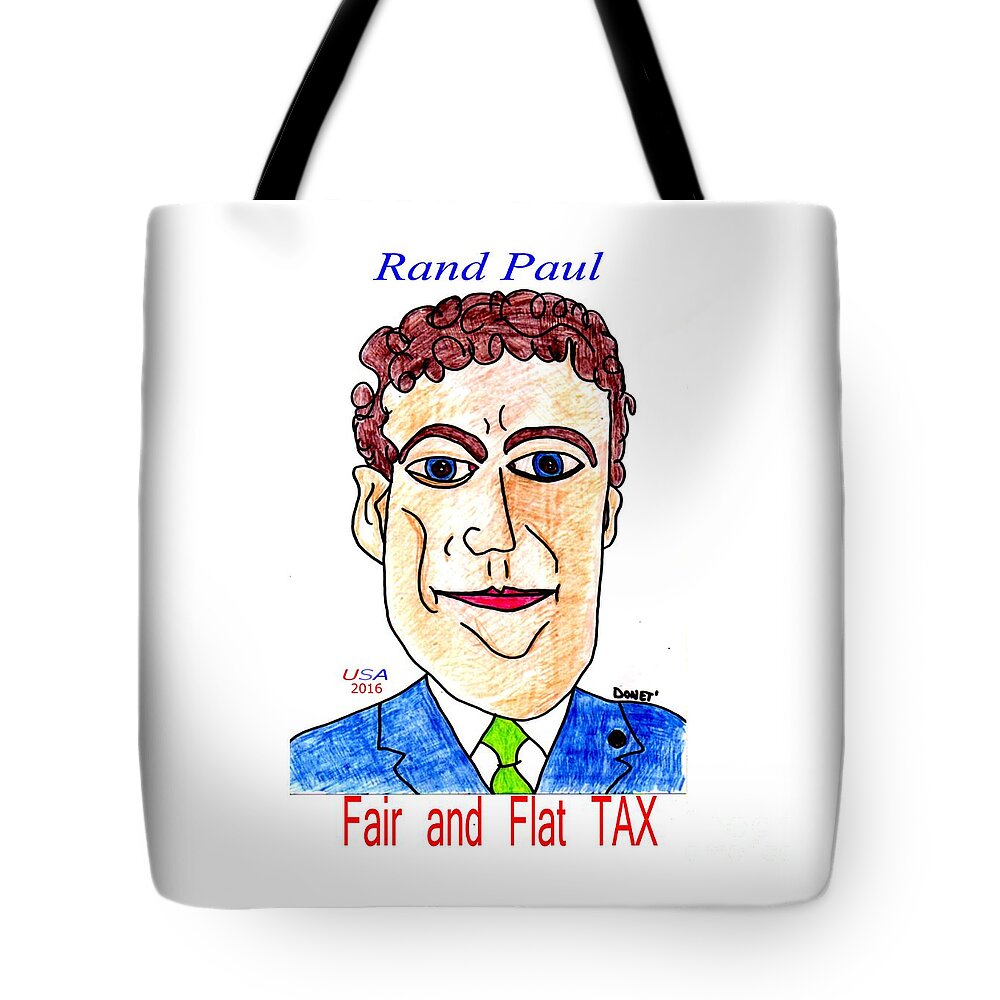 Rand Tote Bag featuring the painting Rand Paul for President by James and Donna Daugherty