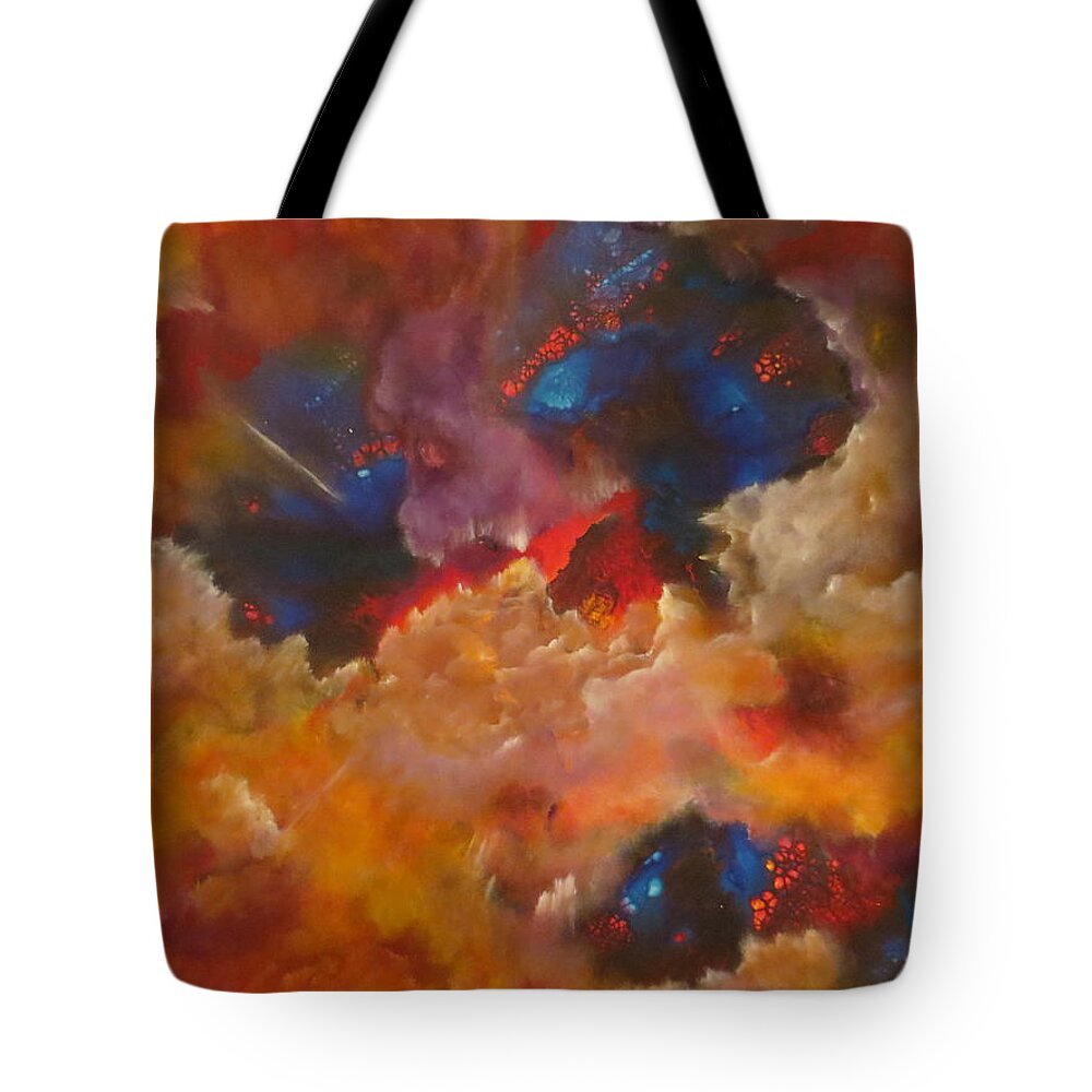 Abstract Tote Bag featuring the painting Rapture by Soraya Silvestri