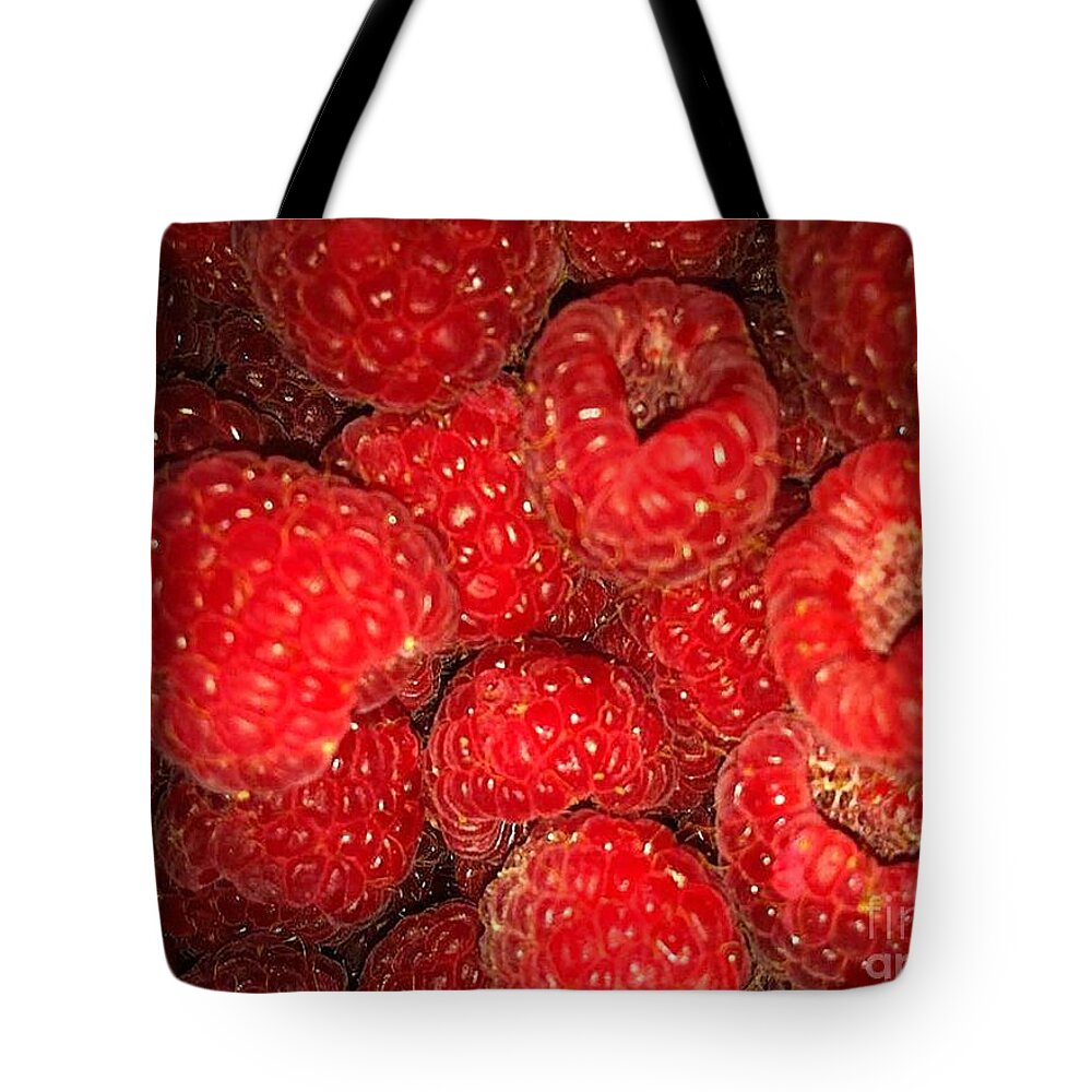 Raspberries Tote Bag featuring the photograph Raspberries by Sylvie Leandre