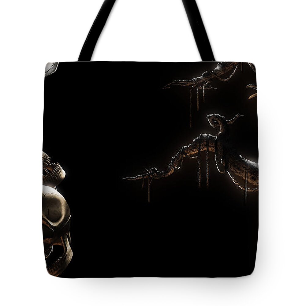 Raven's Cry Tote Bag featuring the digital art Raven's Cry by Super Lovely