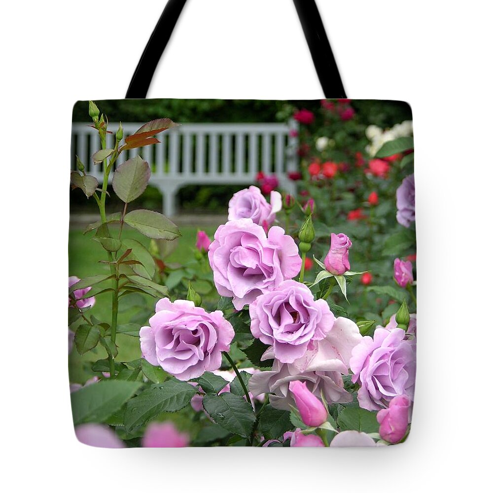 Rosa Tote Bag featuring the photograph r.'Blueberry Hill' 6426 by Brian Gryphon