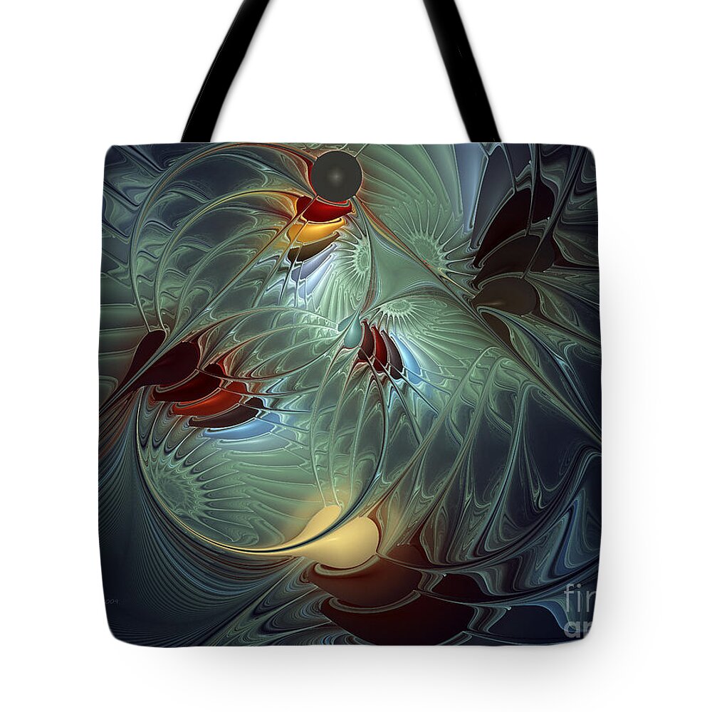 Abstract Tote Bag featuring the digital art Reach For The Moon by Karin Kuhlmann