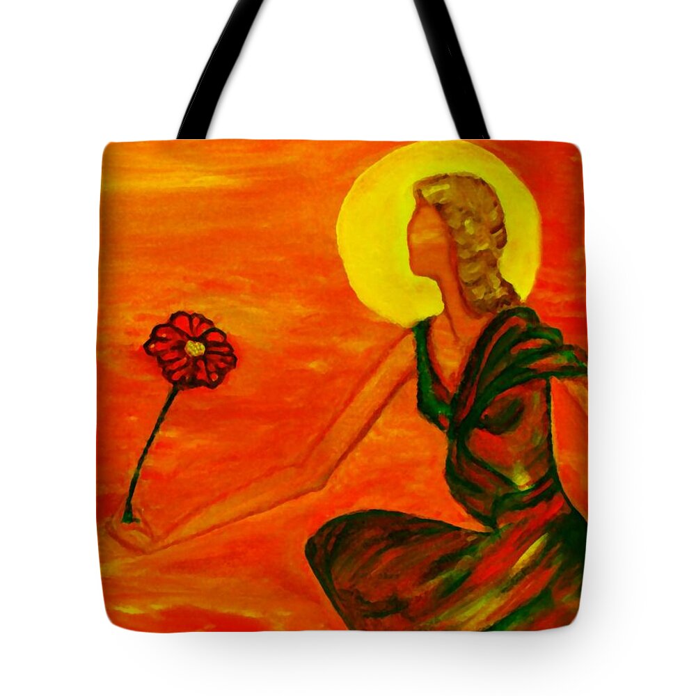 Figure Expressionism Tote Bag featuring the painting Reach Out by Robin Monroe