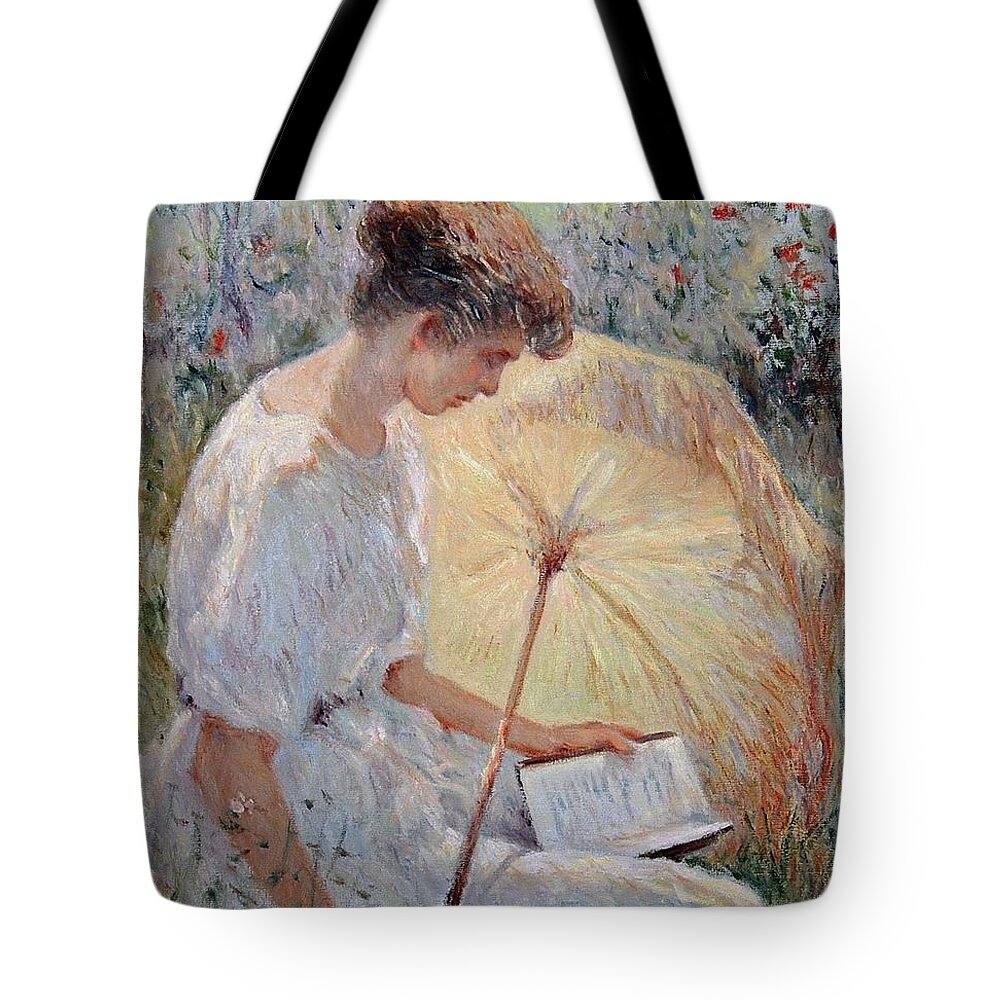Paintings Tote Bag featuring the painting Sunny Day by Pierre Dijk