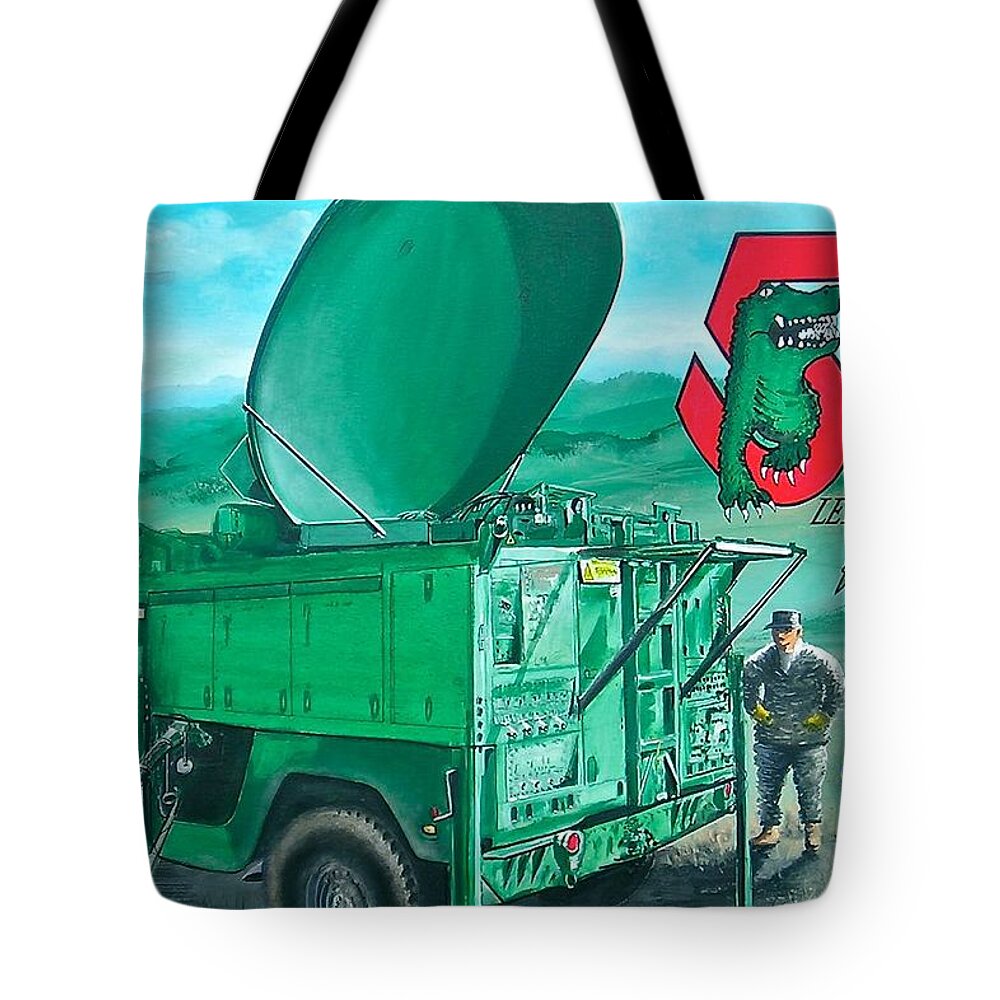 689th Combat Communication Wing Tote Bag featuring the painting Ready Anytime Anywhere by Peter Ring Sr