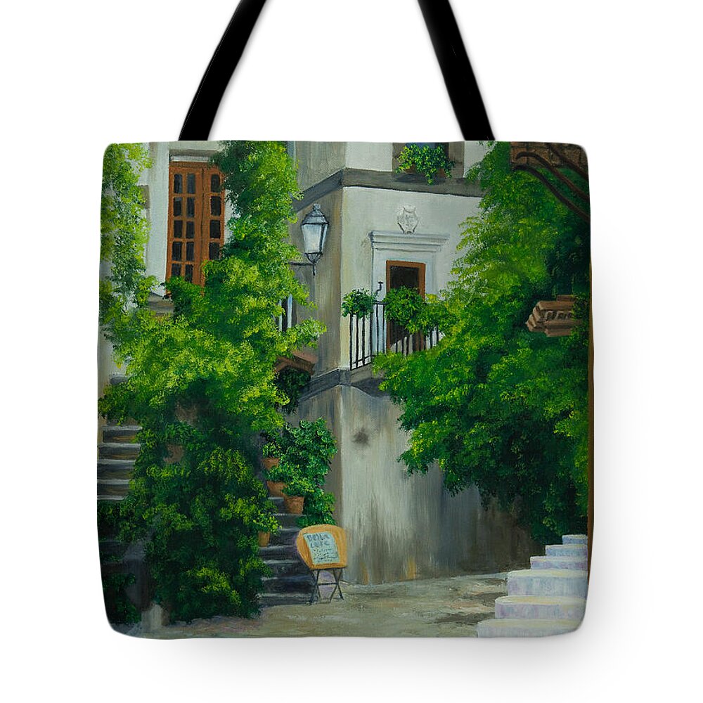 Italy Street Painting Tote Bag featuring the painting Ready for Business by Charlotte Blanchard