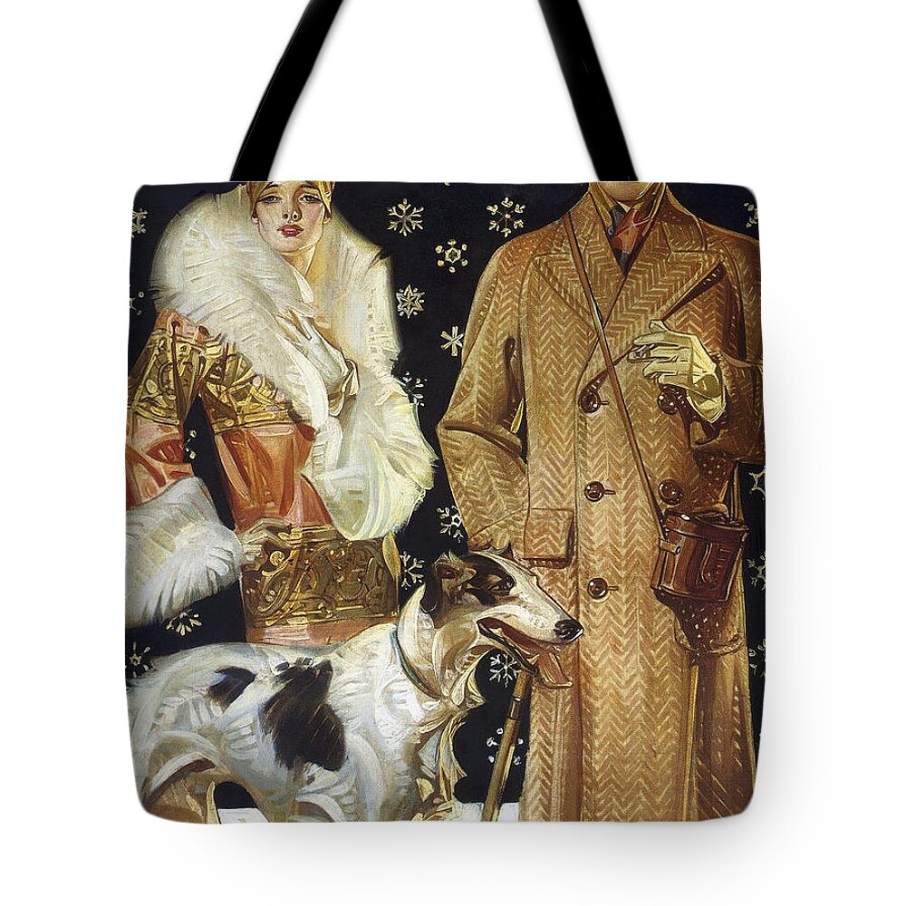 Joseph Christian Leyendecker Tote Bag featuring the painting Ready for Party, man by MotionAge Designs