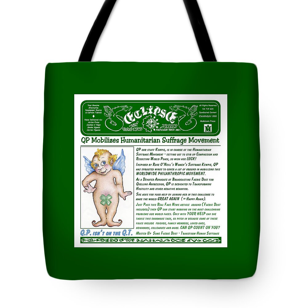 Comics Tote Bag featuring the mixed media Humanitarian Suffrage #1 by Dawn Sperry