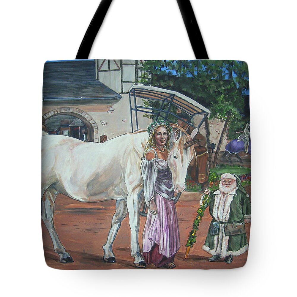 Renaissance Tote Bag featuring the painting Real Life In Her Dreams by Bryan Bustard