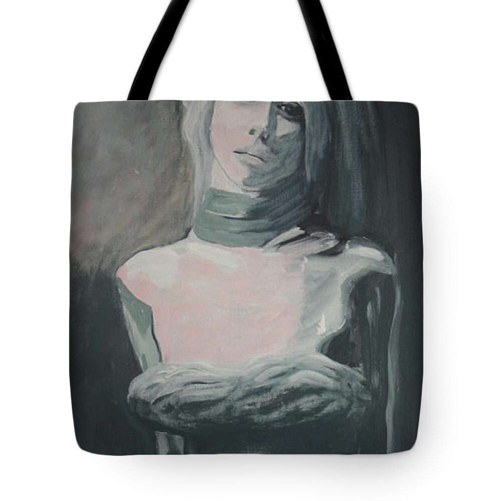 Portrait Tote Bag featuring the painting Real Love Is Hard To Find by Jarmo Korhonen aka Jarko