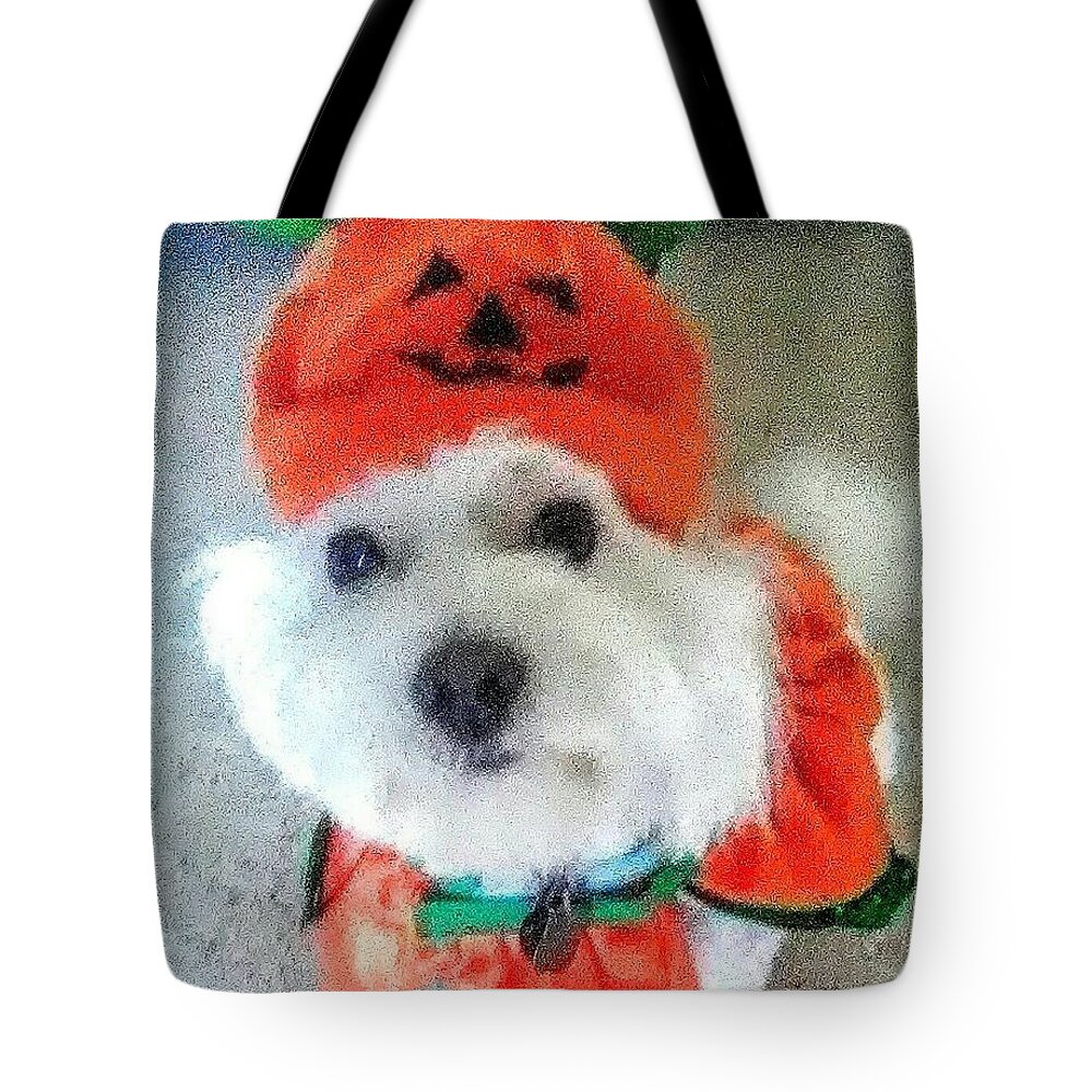 Coton De Tulear Tote Bag featuring the photograph Really Halloween by Suzanne Berthier